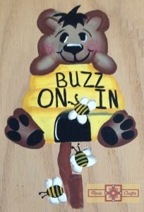 Rosie Crafts Buzzing Bear Painted Sign