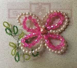 Rosie Crafts Beaded Flower Pin