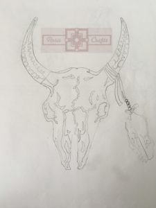 Artisan Tribes Bison Skull Drawing