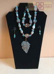 Artisan Tribes Grey/Blue Arrowhead Southwest Jewelry Set