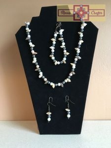 Rosie Crafts Seashell Pearl Artisan Jewelry Set