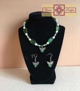 Rosie Crafts Green Angel Artisan Jewelry Set