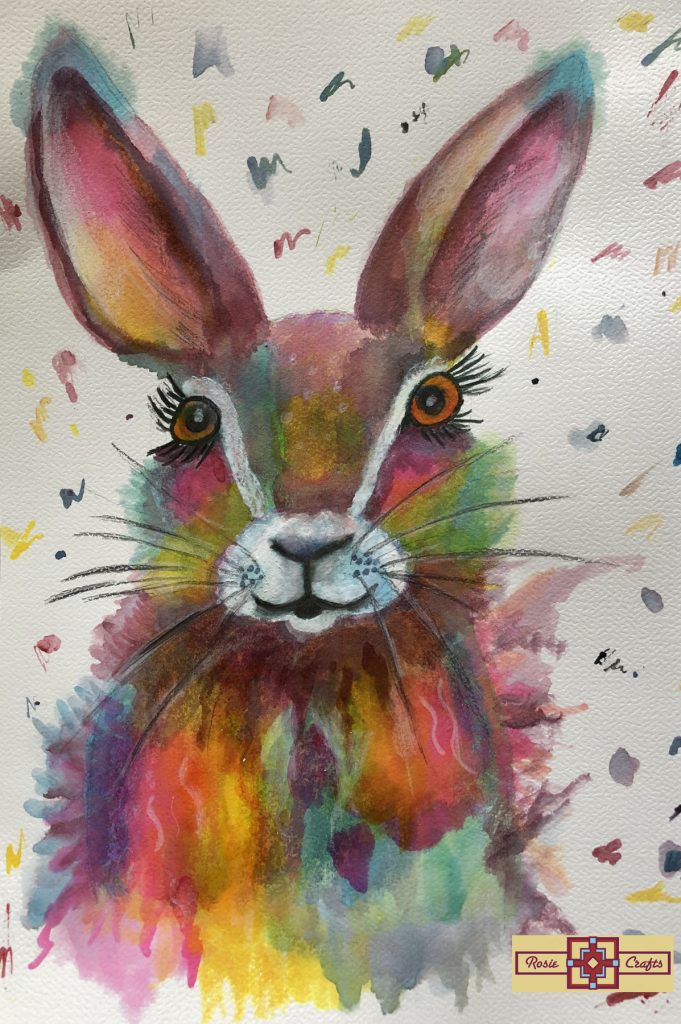 Rosie Crafts Hare Watercolor Painting