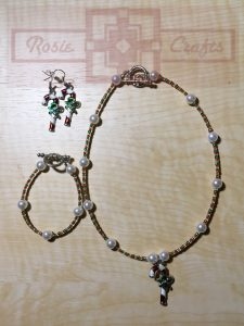 Rosie Crafts Christmas Candy Cane Artisan Jewelry Set