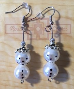 Rosie Crafts Artisan Pearl Snowman Earrings