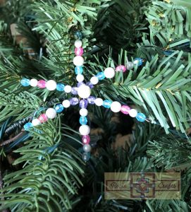 Rosie Crafts Beaded Pearl Christmas Snowflake Ornament