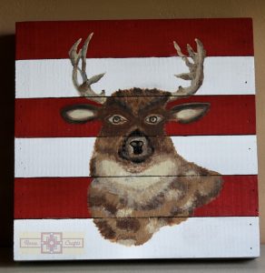 Rosie Crafts Americana Wooden Deer Sign