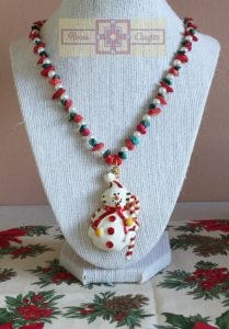 Rosie Crafts Christmas Vintage Artisan Snowman Necklace
