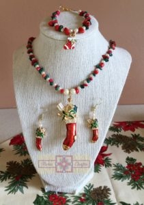 Rosie Crafts Christmas Vintage Candy Cane Jewelry Set