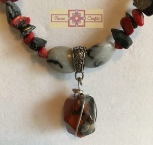 Artisan Tribes Black/Red Pendant Necklace