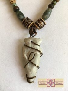 Artisan Tribes Grey Arrowhead Pendant Necklace Close Up