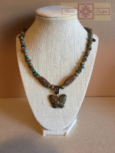 Artisan Tribes Unakite Butterfly Necklace