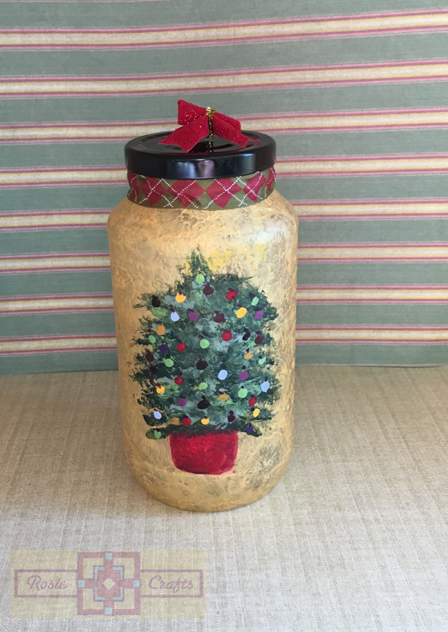 Rosie Crafts Painted Christmas Tree Jar