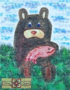 Rosie Crafts Fishing Bear Digital Artwork