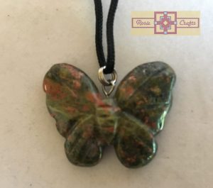 Artisan Tribes Unakite Butterfly Pendant