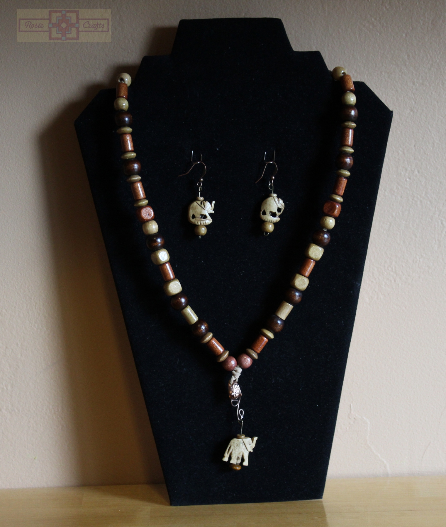 Artisan Tribes Wooden Elephant Necklace Set