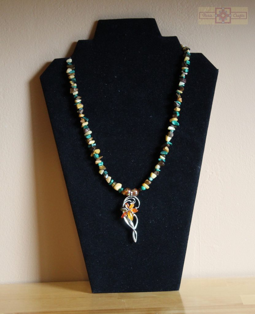 Rosie Crafts Brown & Yellow Flower Pendant Necklace