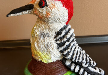 Rosie Crafts Artisan Clay Red Bellied Woodpecker "Mickey" Sculpture