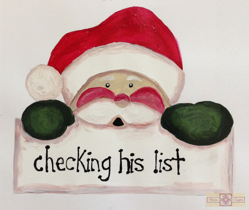 Rosie Crafts Santa Check List Sign