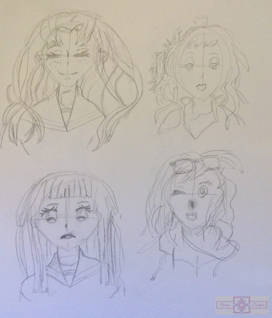 Rosie Crafts Anime Girl Portrait Drawings