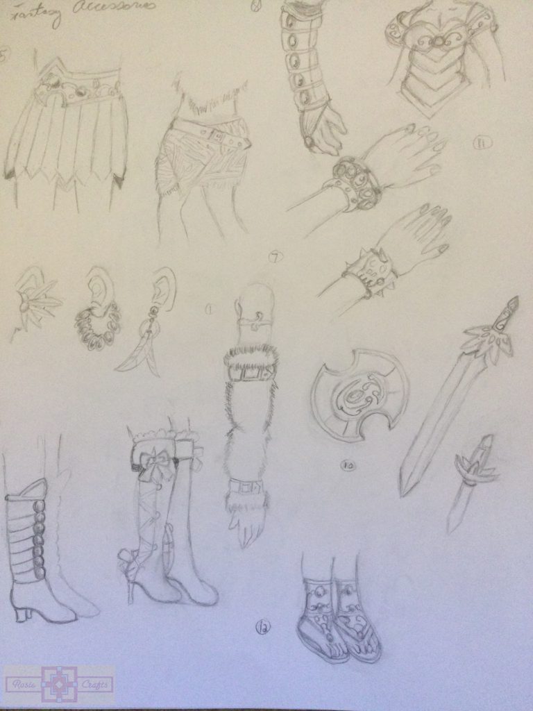 Rosie Crafts Fantasy Accessories Drawings 2