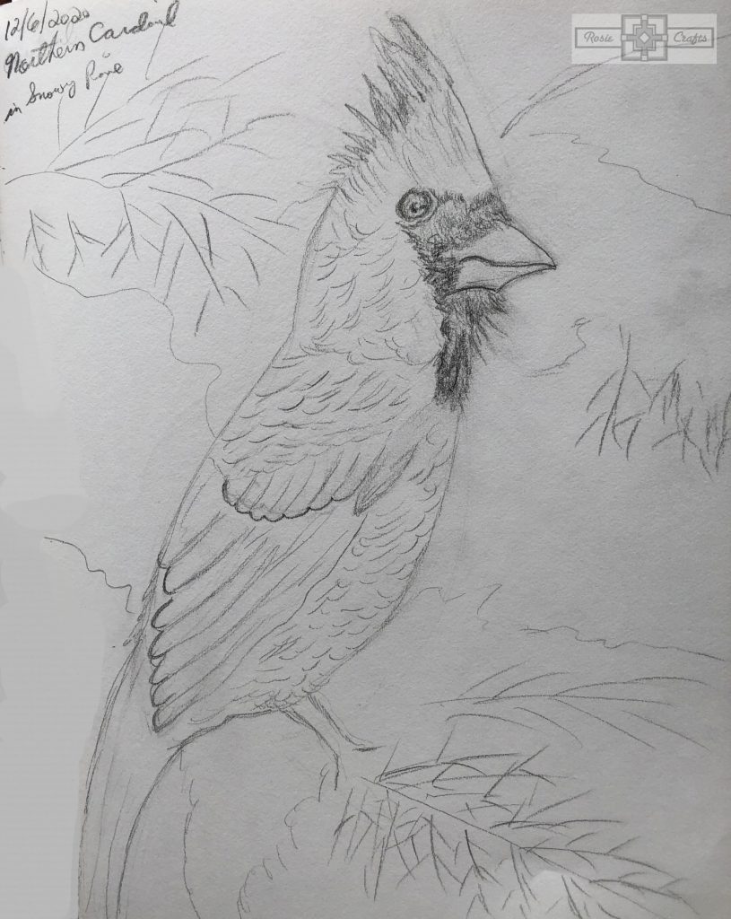 Rosie Crafts Cardinal Drawing