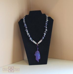 Artisan Tribes Polymer Clay Peacock Feather Necklace