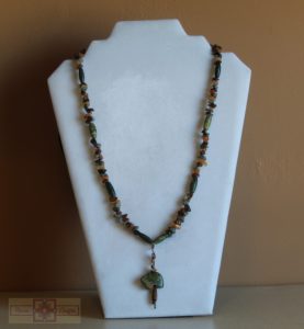 Artisan Tribes Unakite Zuni Bear Necklace