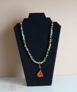 Artisan Tribes Polymer Clay Lizard Necklace