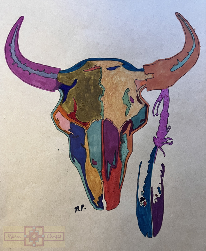 Artisan Tribes Bison/Buffalo Skull Artwork